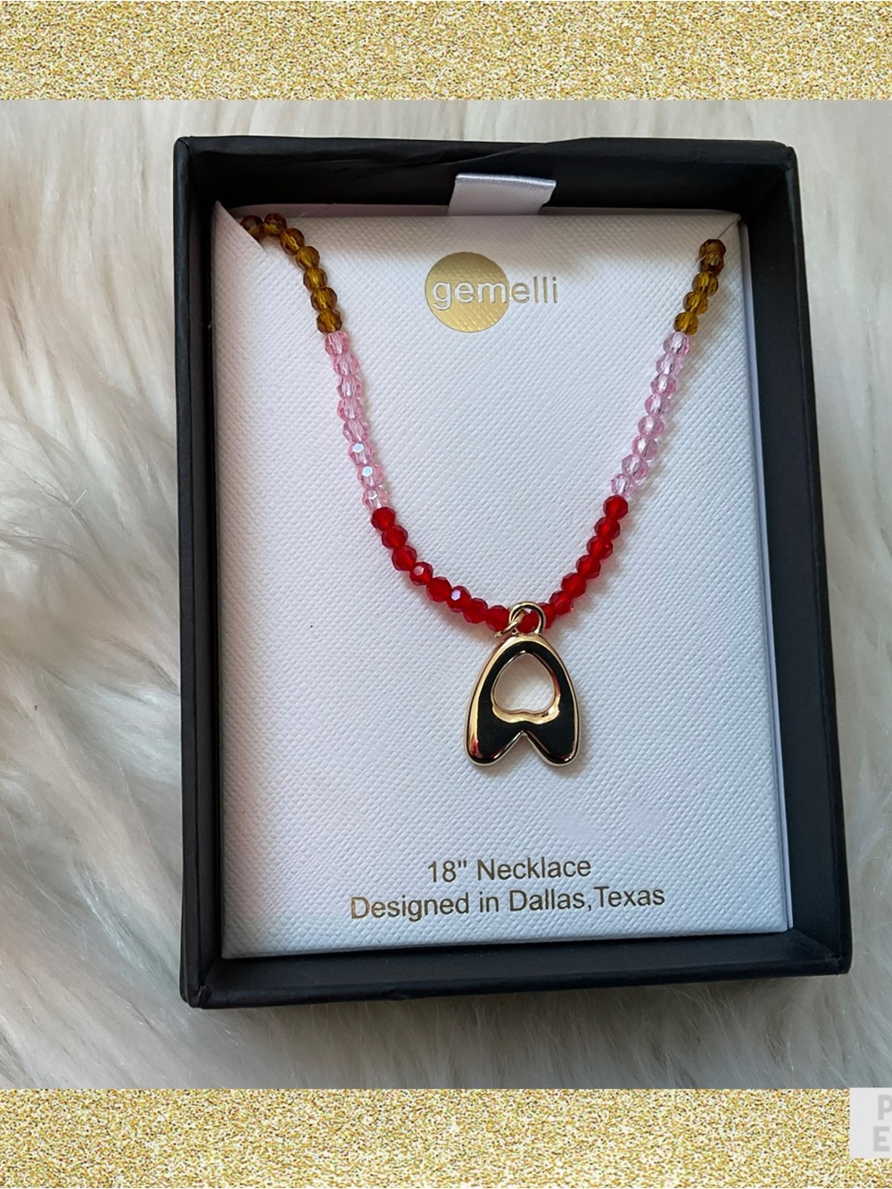 Gemelli Beaded Initial A Pendant Necklace - New in Box